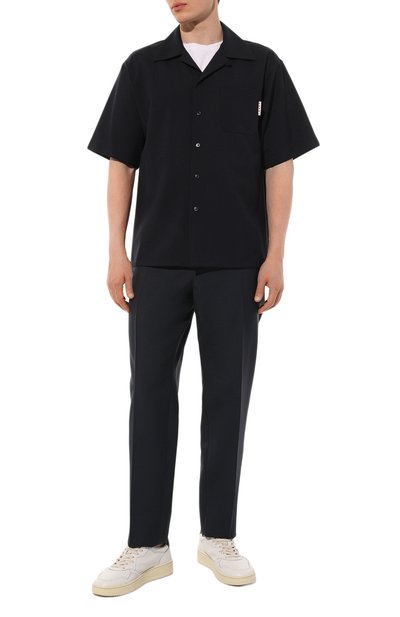 Шерстяная рубашка MARNI темно-синего цвета по цене 58300 руб., арт. CUMU0213A0 TW839, фото 2 Шерстяная рубашка MARNI, арт. CUMU0213A0 TW839, фото 2