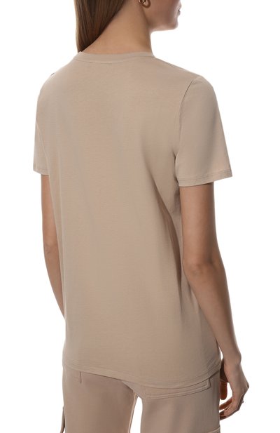 Хлопковая футболка BALMAIN бежевого цвета по цене 42750 руб., арт. XF1EF005/BB02, фото 4 Хлопковая футболка BALMAIN, арт. XF1EF005/BB02, фото 4