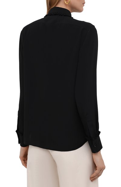 Блузка CELINE черного цвета по цене 130500 руб., арт. 2C540008D, фото 4 Блузка CELINE, арт. 2C540008D, фото 4