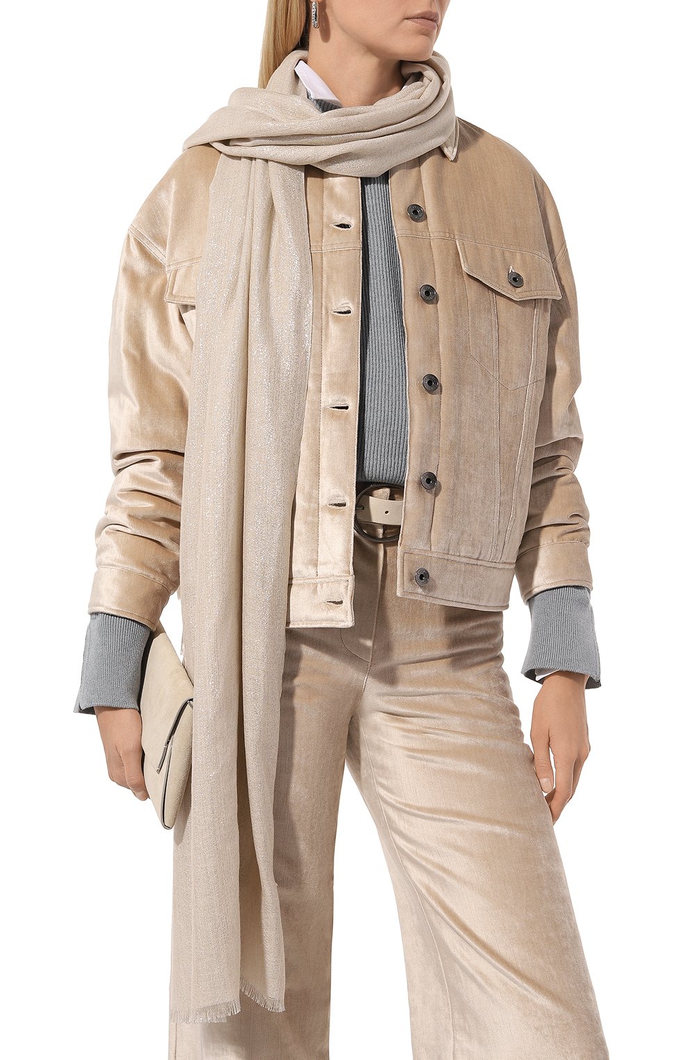 Палантин из кашемира и шелка BRUNELLO CUCINELLI, арт. MSCDAR097P, фото 2