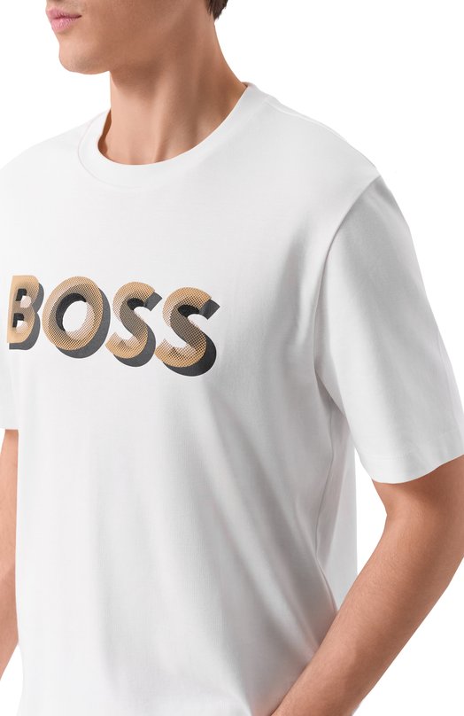 Хлопковая футболка BOSS 50551902 Белый  50551902 Фото 5