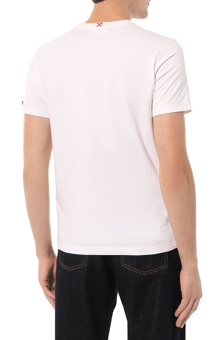 Мужская хлопковая футболка MC2 SAINT BARTH белого цвета, арт. STBM/TSHIRT MAN/07185D | Фото 4 (Рукава: Короткие; Материал внешний: Хлопок; Длина (для топов): Стандартные; Кросс-КТ: Пляж, Джерси; Принт: С принтом; Стили: Спорт-шик; Мужское Кросс-КТ: Футболка-одежда; Автоматизация ТО: Проставлено; Автоматизация состава: Проставлено; Детали: Без декора)