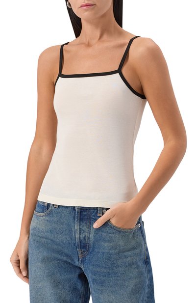 Хлопковый топ AYA MUSE молочного цвета по цене 19950 руб., арт. AMSS25146, фото 3 Хлопковый топ AYA MUSE, арт. AMSS25146, фото 3