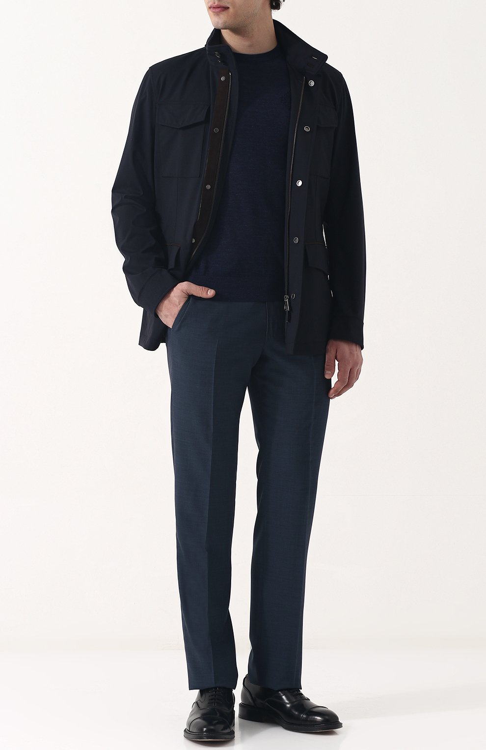 Шерстяной френч на молнии с воротником-стойкой ZEGNA, арт. UPT20/P01, фото 2