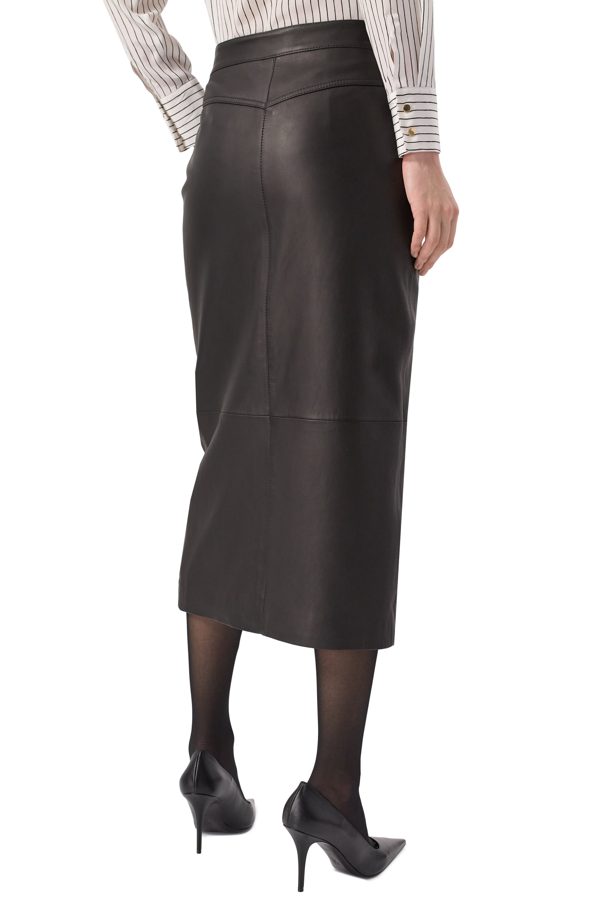 Кожаная юбка HUGO черного цвета по цене 52300 руб., арт. 50529939, фото 4 Кожаная юбка HUGO, арт. 50529939, фото 4