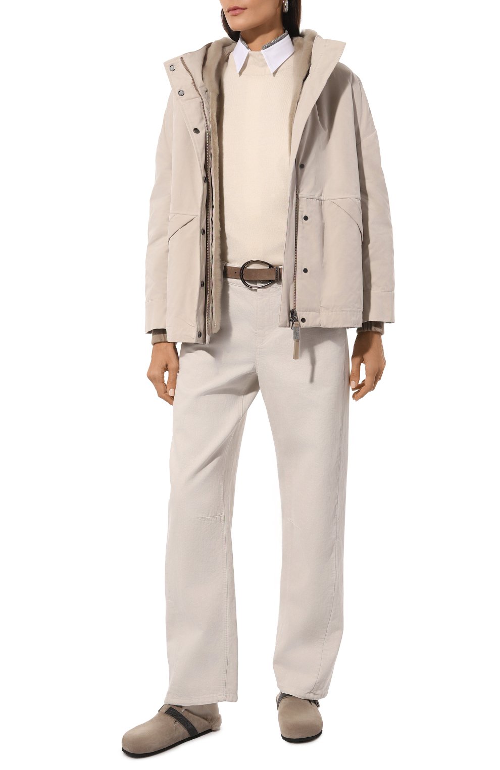 Кашемировый свитер BRUNELLO CUCINELLI кремового цвета по цене 263500 руб., арт. M12191914, фото 2 Кашемировый свитер BRUNELLO CUCINELLI, арт. M12191914, фото 2