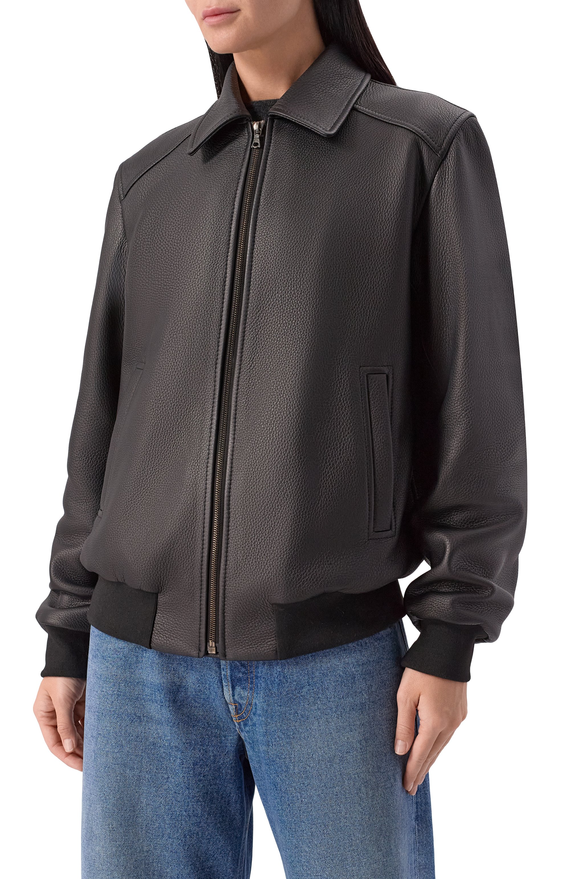 Кожаный бомбер MASLOV черного цвета по цене 275000 руб., арт. SMB63, фото 3 Кожаный бомбер MASLOV, арт. SMB63, фото 3