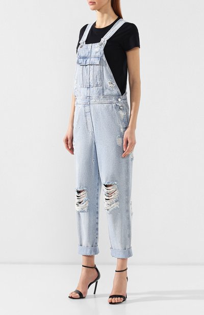 Джинсовый комбинезон BALMAIN синего цвета по цене 130500 руб., арт. RF15357/D044, фото 3 Джинсовый комбинезон BALMAIN, арт. RF15357/D044, фото 3