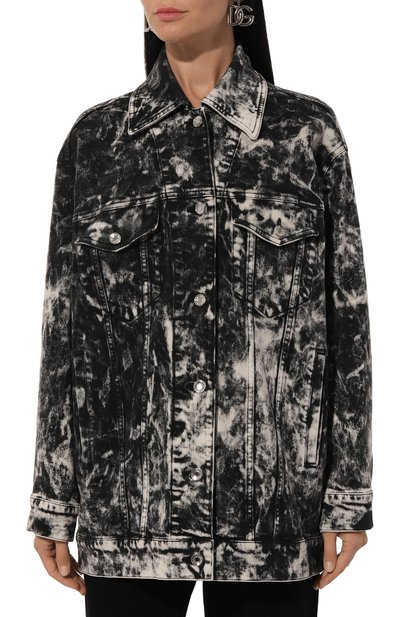 Джинсовая куртка DOLCE & GABBANA черно-белого цвета по цене 156000 руб., арт. F9M85D/G8GG3, фото 3 Джинсовая куртка DOLCE & GABBANA, арт. F9M85D/G8GG3, фото 3