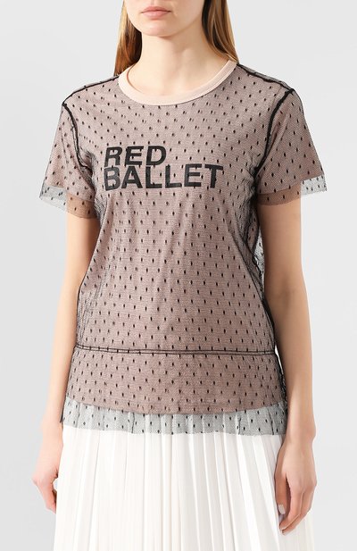 Хлопковая футболка REDVALENTINO розового цвета по цене 31350 руб., арт. TR3MG05M/4Y7, фото 3 Хлопковая футболка REDVALENTINO, арт. TR3MG05M/4Y7, фото 3