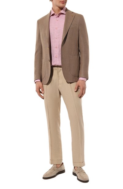 Рубашка из хлопка и льна STEFANO RICCI розового цвета по цене 98550 руб., арт. MC001427/R2755, фото 2 Рубашка из хлопка и льна STEFANO RICCI, арт. MC001427/R2755, фото 2