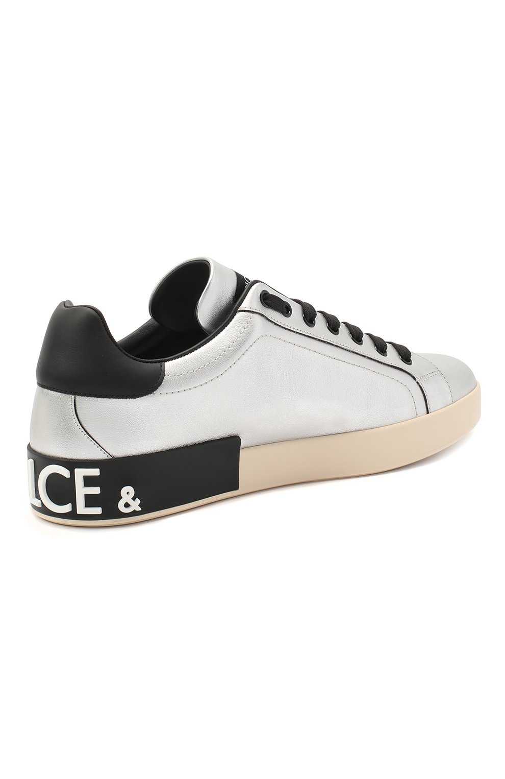 Кожаные кеды portofino DOLCE & GABBANA серебряного цвета по цене 68550 руб., арт. CS1772/AW151, фото 4 Кожаные кеды portofino DOLCE & GABBANA, арт. CS1772/AW151, фото 4