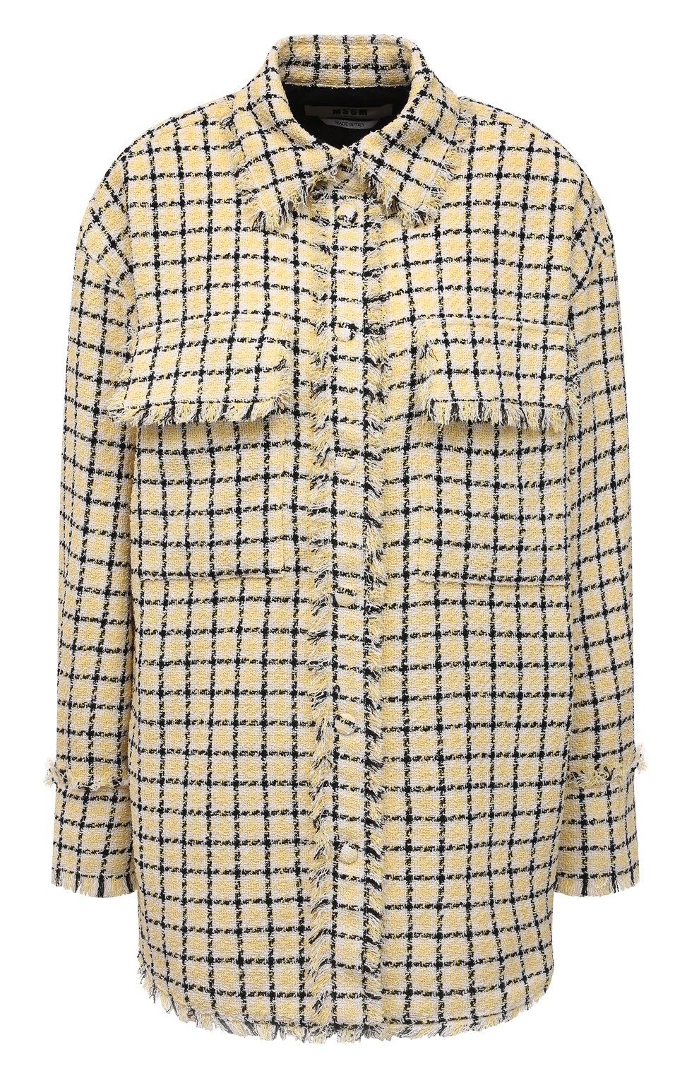 Рубашка MSGM светло-желтого цвета по цене 51900 руб., арт. 3241MDE17 227112, фото 1 Рубашка MSGM, арт. 3241MDE17 227112, фото 1