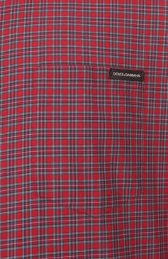 Мужская хлопковая рубашка DOLCE & GABBANA красного цвета, арт. G5JZ9T/GJ283 | Фото 6 (Длина (для топов): Стандартные; Драгоценные камни: Проставлено; Материал внешний: Хлопок; Рукава: Длинные; Материал сплава: Проставлено; Случай: Повседневный; Принт: Клетка; Воротник: Кент; Рубашки М: Classic Fit; Манжеты: На пуговицах; Стили: Кэжуэл)