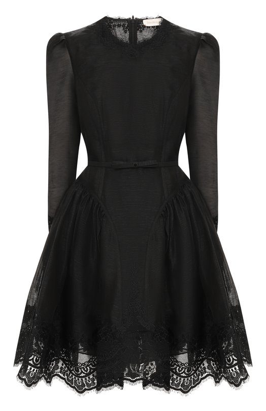 Платье изо льна и шелка Zimmermann 5241DF251 Чёрный 5241DF251