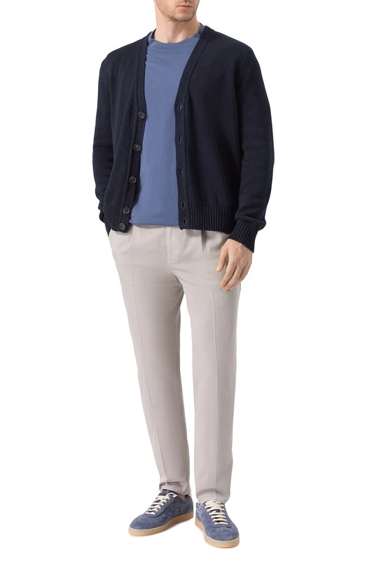 Хлопковые брюки Brunello Cucinelli M252DE1450 Серый  M252DE1450 Фото 2