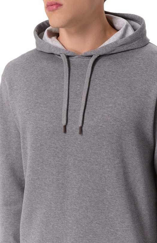 Худи из хлопка и кашемира Brunello Cucinelli MM8319021G Серый  MM8319021G Фото 5