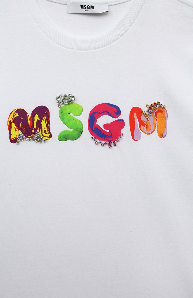 Хлопковая футболка MSGM KIDS, арт. F3MSJGTH084, фото 1
