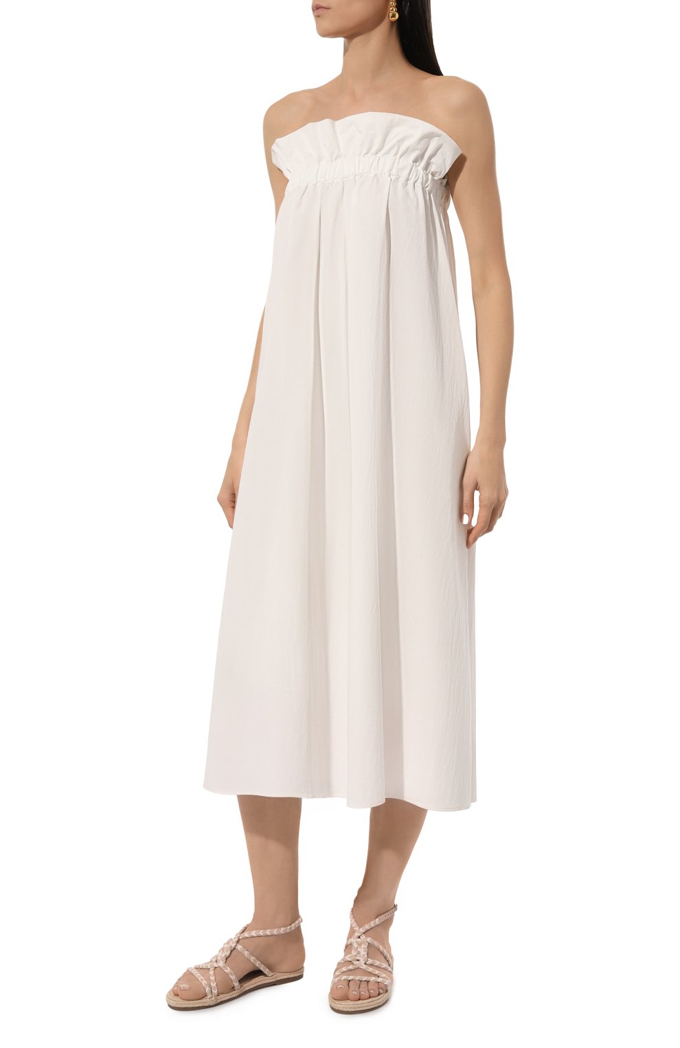 Хлопковое платье-юбка LA NEIGE белого цвета по цене 24200 руб., арт. #S-03-L, фото 6 Хлопковое платье-юбка LA NEIGE, арт. #S-03-L, фото 6