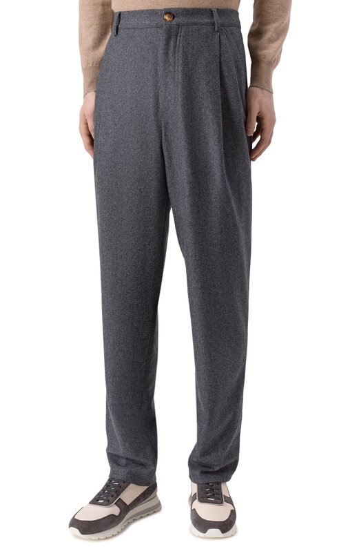 Шерстяные брюки Brunello Cucinelli M038PS2480 Серый  M038PS2480 Фото 3