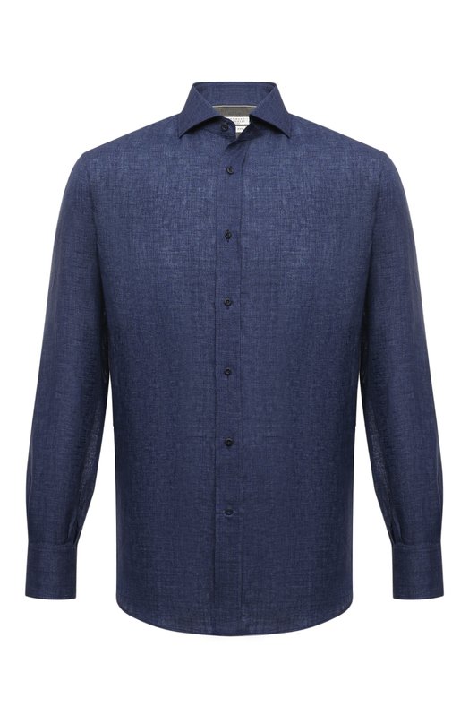 Льняная рубашка Brunello Cucinelli MB6500028 Синий MB6500028