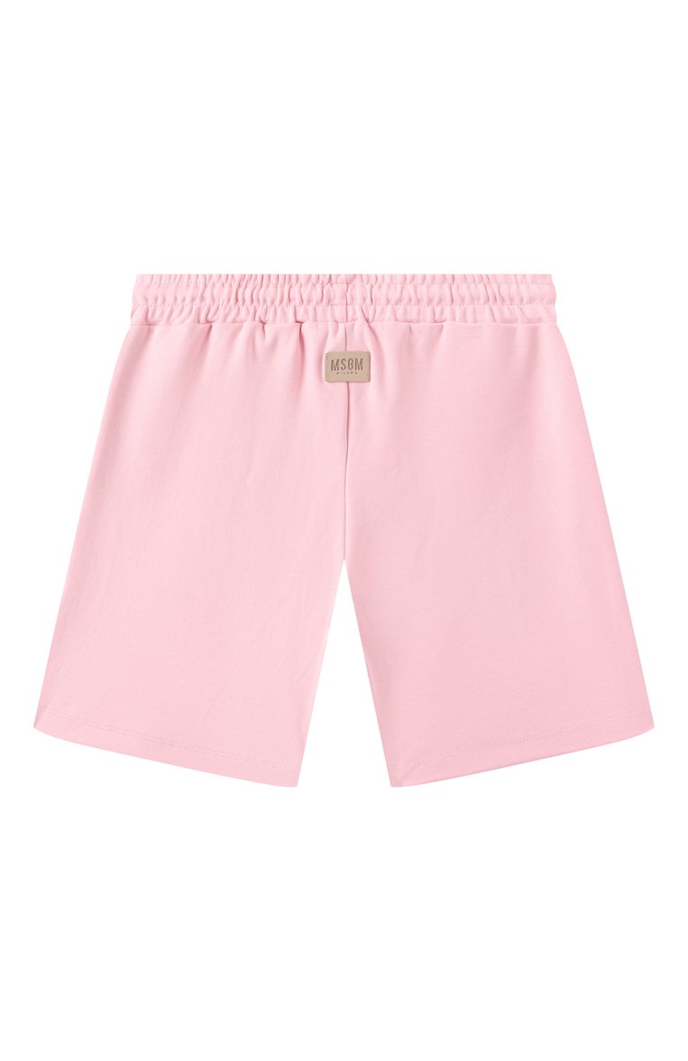 Детские хлопковые шорты MSGM KIDS светло-розового цвета, арт. S5MSJUBE173 | Фото 2 (Нос: Не проставлено; Случай: Повседневный; Мальчики Кросс-КТ: Шорты-спорт; Материал внешний: Хлопок; Ростовка одежда: 6 лет | 116 см, 16 лет | 164 см, 8 лет | 128 см, 12 лет | 152 см, 10 - 11 лет | 140 - 146см)