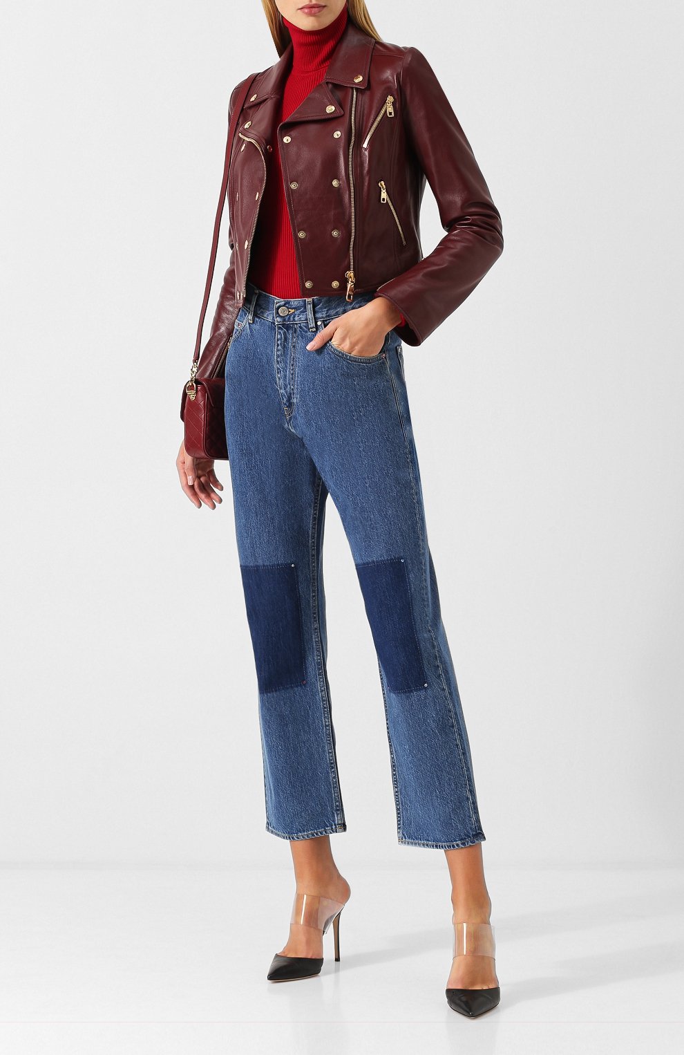 Укороченная кожаная куртка DOLCE & GABBANA, арт. F9D47L/FUL89, фото 2