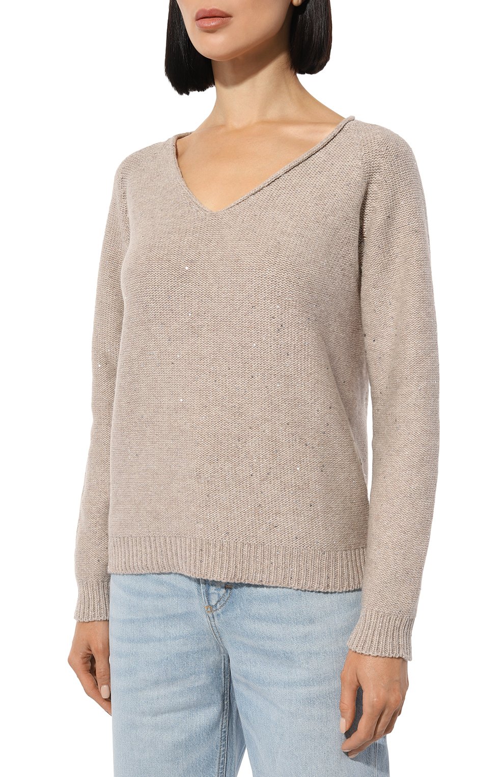 Пуловер из шерсти и вискозы GRAN SASSO бежевого цвета по цене 46850 руб., арт. 14201/33000, фото 3 Пуловер из шерсти и вискозы GRAN SASSO, арт. 14201/33000, фото 3