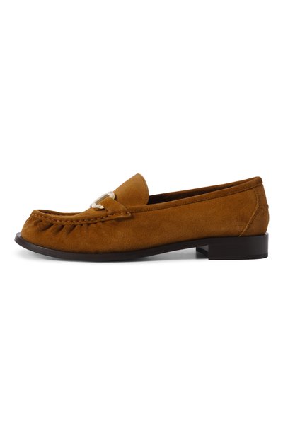 Замшевые лоферы gancini FERRAGAMO коричневого цвета по цене 99050 руб., арт. 01L927/795384, фото 4 Замшевые лоферы gancini FERRAGAMO, арт. 01L927/795384, фото 4