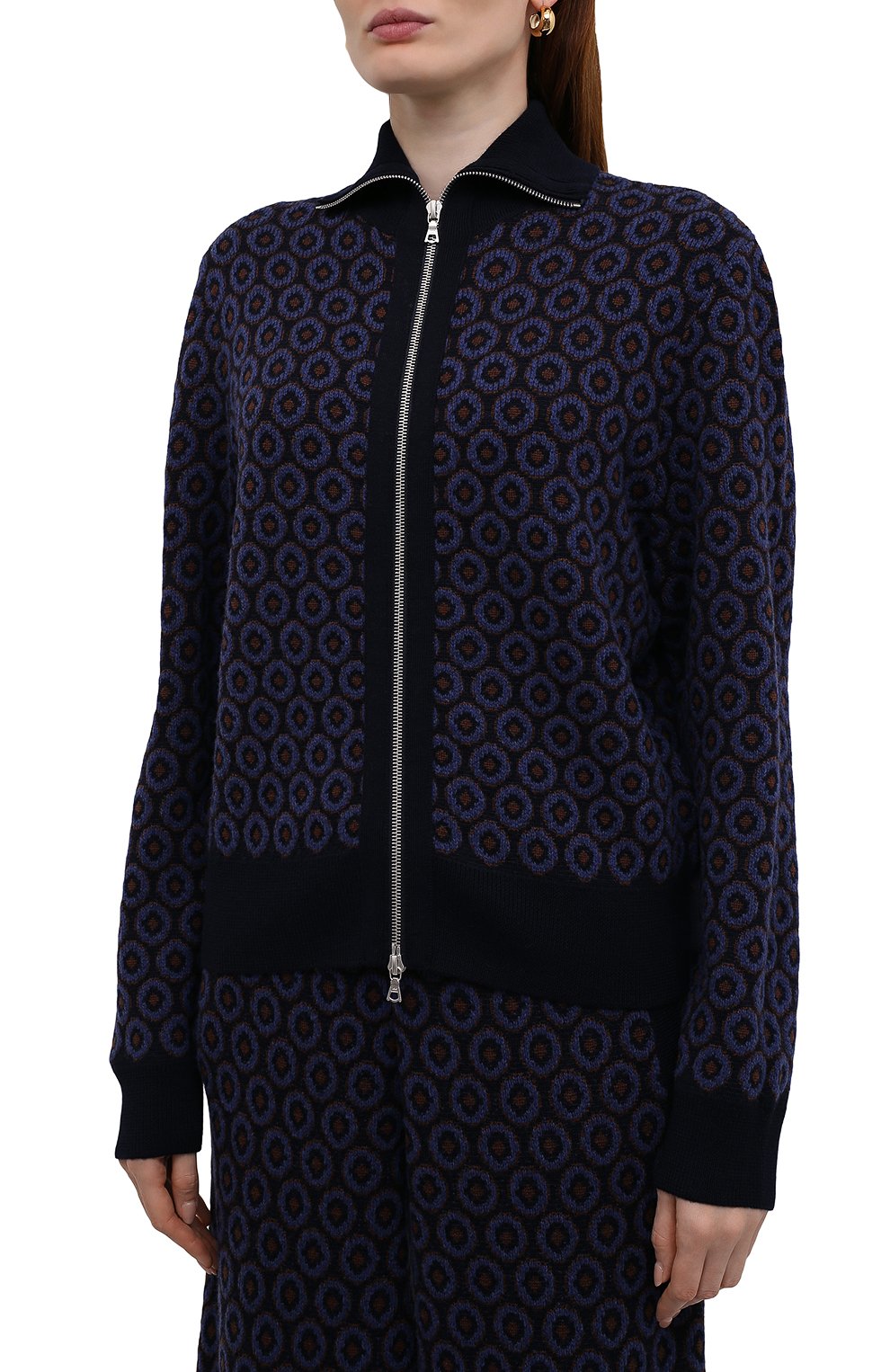 Шерстяной кардиган DRIES VAN NOTEN темно-синего цвета по цене 57950 руб., арт. 212-031270-3707, фото 3 Шерстяной кардиган DRIES VAN NOTEN, арт. 212-031270-3707, фото 3