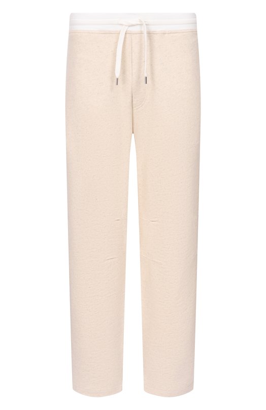 Брюки из хлопка и льна Brunello Cucinelli MR8313381G Бежевый MR8313381G