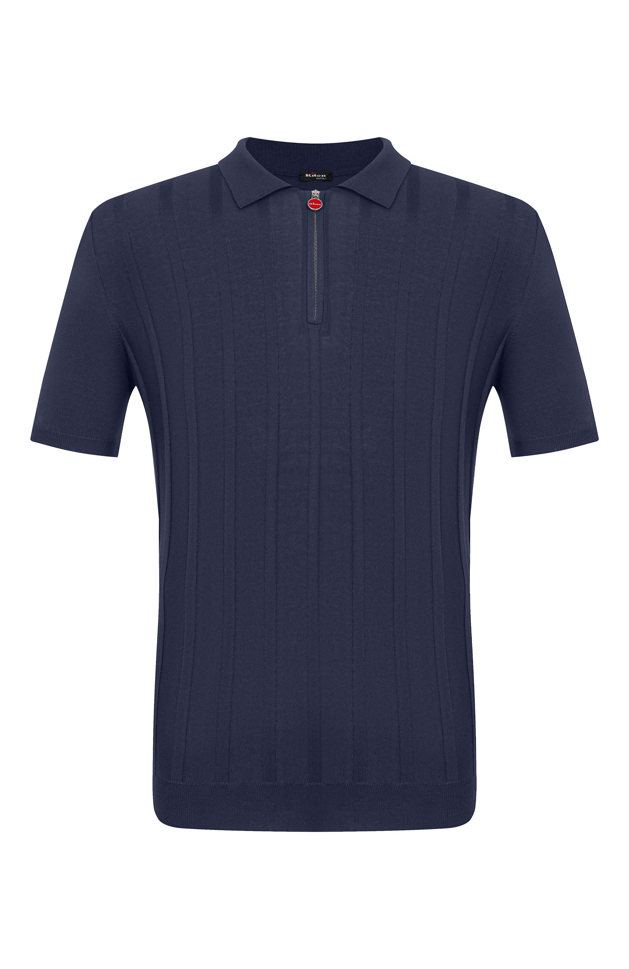 Хлопковое поло KITON темно-синего цвета по цене 199500 руб., арт. UMK0707, фото 1 Хлопковое поло KITON, арт. UMK0707, фото 1