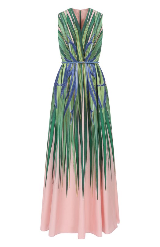 Хлопковое платье Elie Saab D0752PP25/P0019 Зелёный D0752PP25/P0019