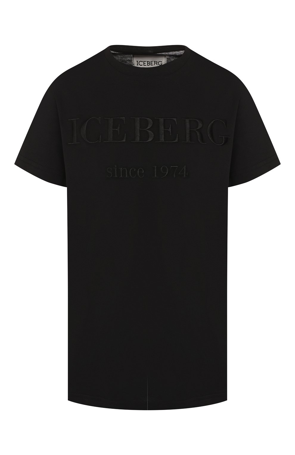 Хлопковая футболка ICEBERG черного цвета по цене 9950 руб., арт. 19I I2P0/F09A/6331, фото 1 Хлопковая футболка ICEBERG, арт. 19I I2P0/F09A/6331, фото 1
