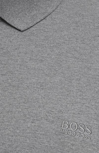 Хлопковое поло BOSS серого цвета по цене 12400 руб., арт. 50391826, фото 5 Хлопковое поло BOSS, арт. 50391826, фото 5