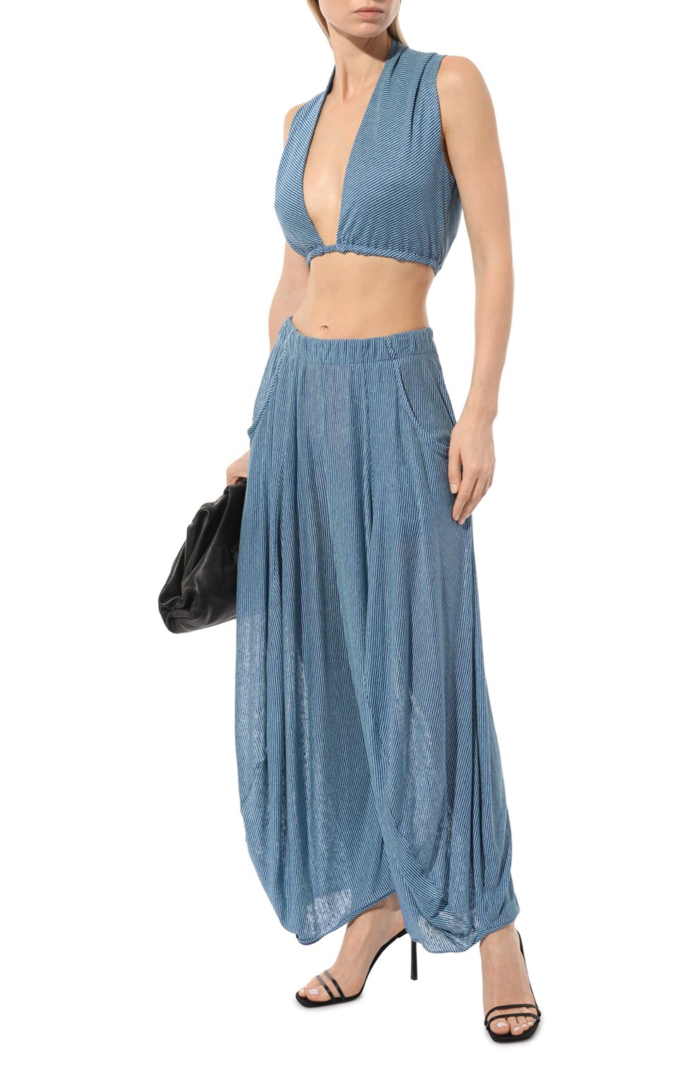 Брюки изо льна и вискозы GIORGIO ARMANI синего цвета по цене 99500 руб., арт. GW000053/AF10115, фото 2 Брюки изо льна и вискозы GIORGIO ARMANI, арт. GW000053/AF10115, фото 2