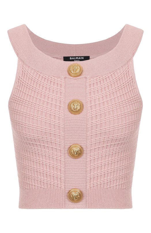 Топ из вискозы Balmain EF0AB426/KI42 Розовый EF0AB426/KI42