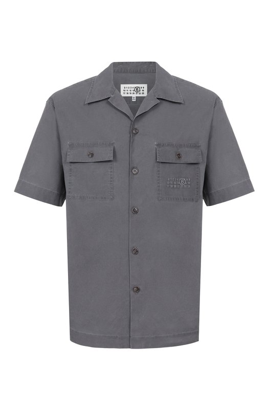 Хлопковая рубашка MM6 SH0DR0008/M35741 Серый SH0DR0008/M35741