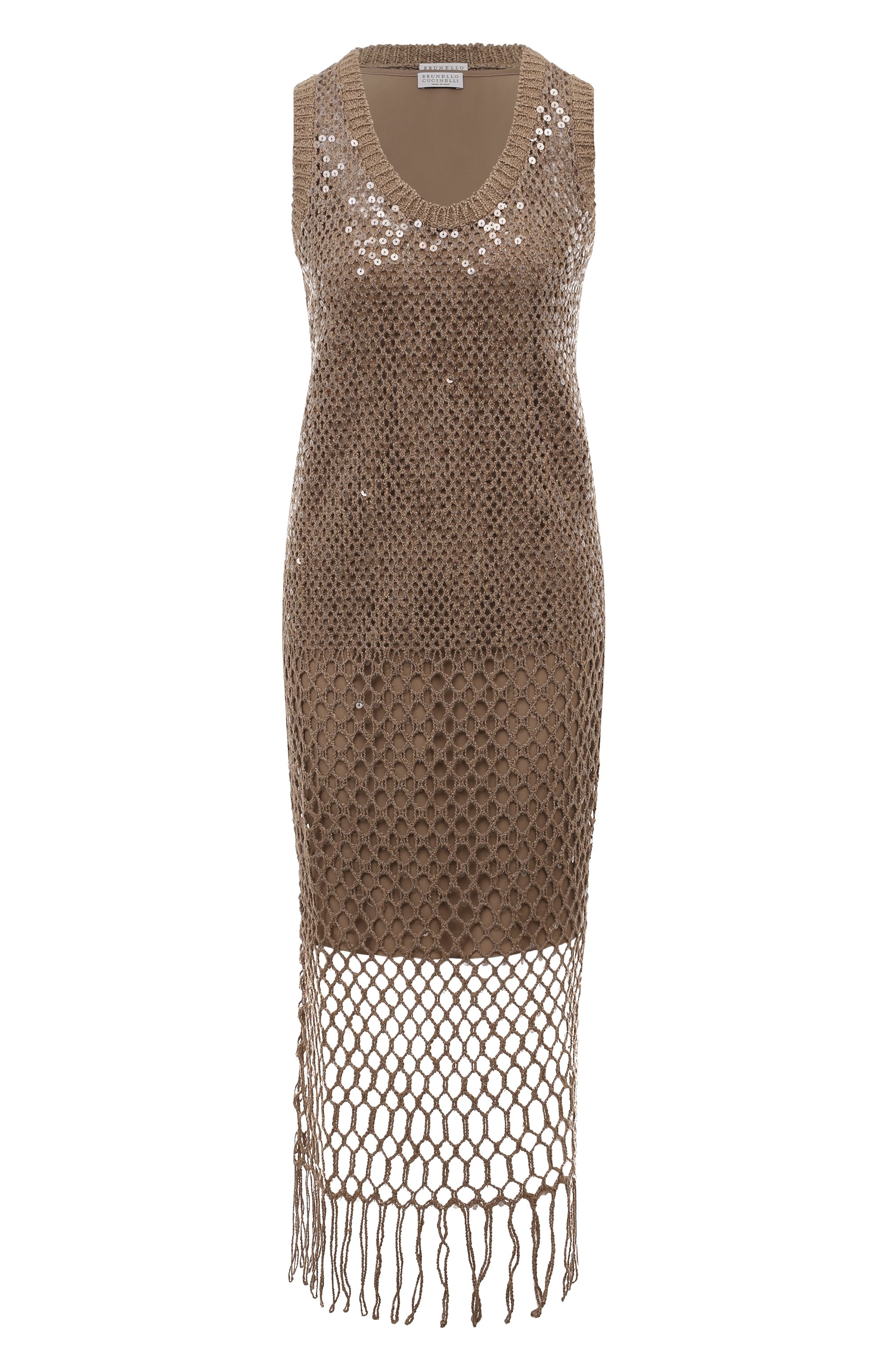 Платье из шелка и льна BRUNELLO CUCINELLI, арт. MCBR02A90, фото 1