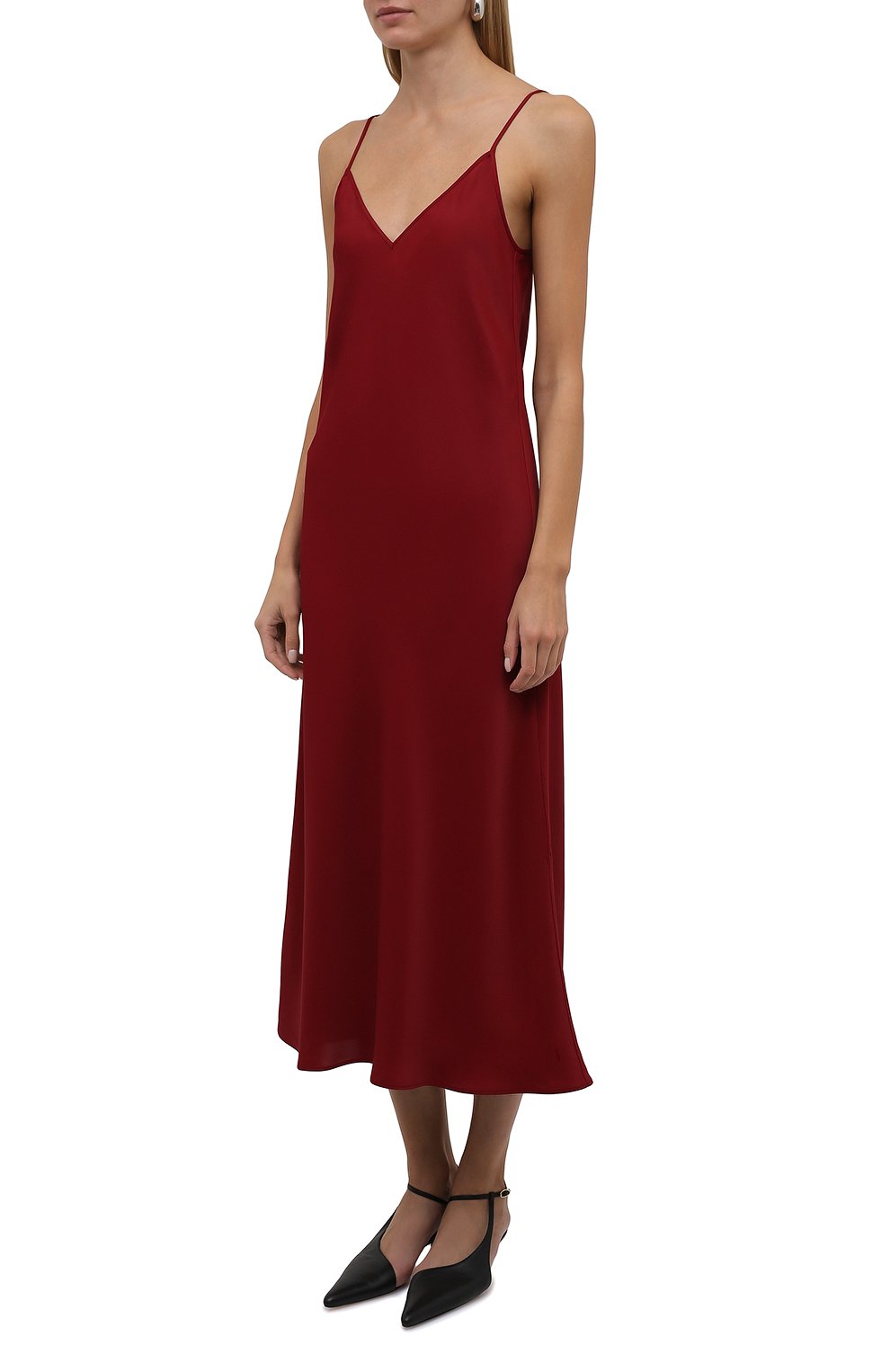 Платье из вискозы JIL SANDER красного цвета по цене 96200 руб., арт. JSWT506606-WT381500, фото 3 Платье из вискозы JIL SANDER, арт. JSWT506606-WT381500, фото 3