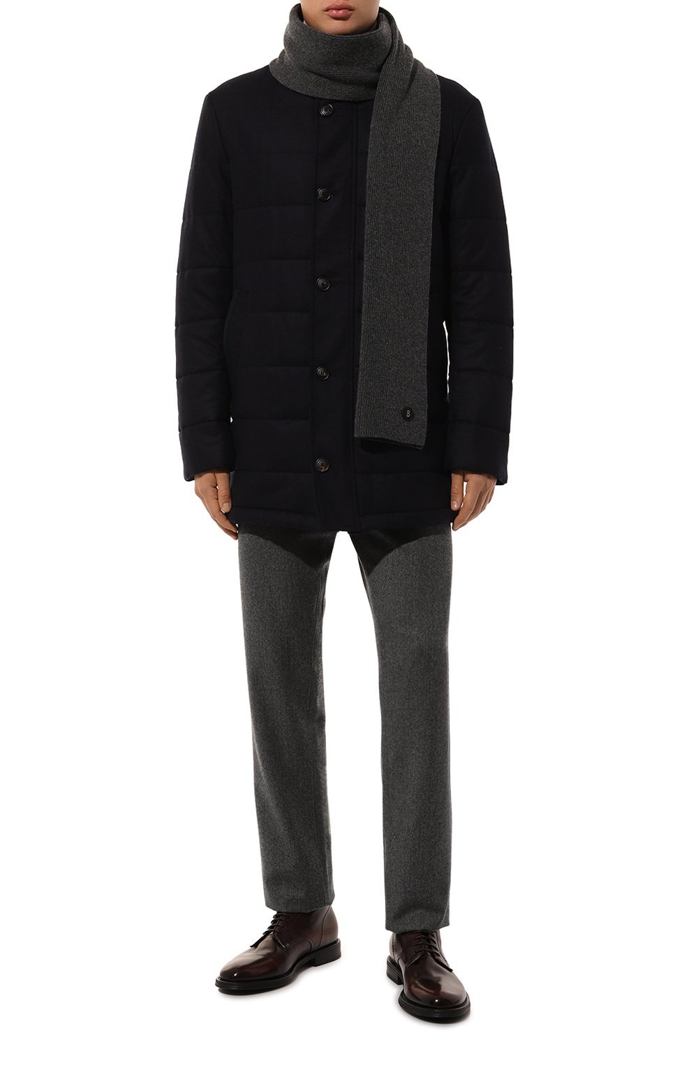 Шарф из шерсти и вискозы BOGNER темно-серого цвета по цене 24100 руб., арт. 98166087, фото 3 Шарф из шерсти и вискозы BOGNER, арт. 98166087, фото 3