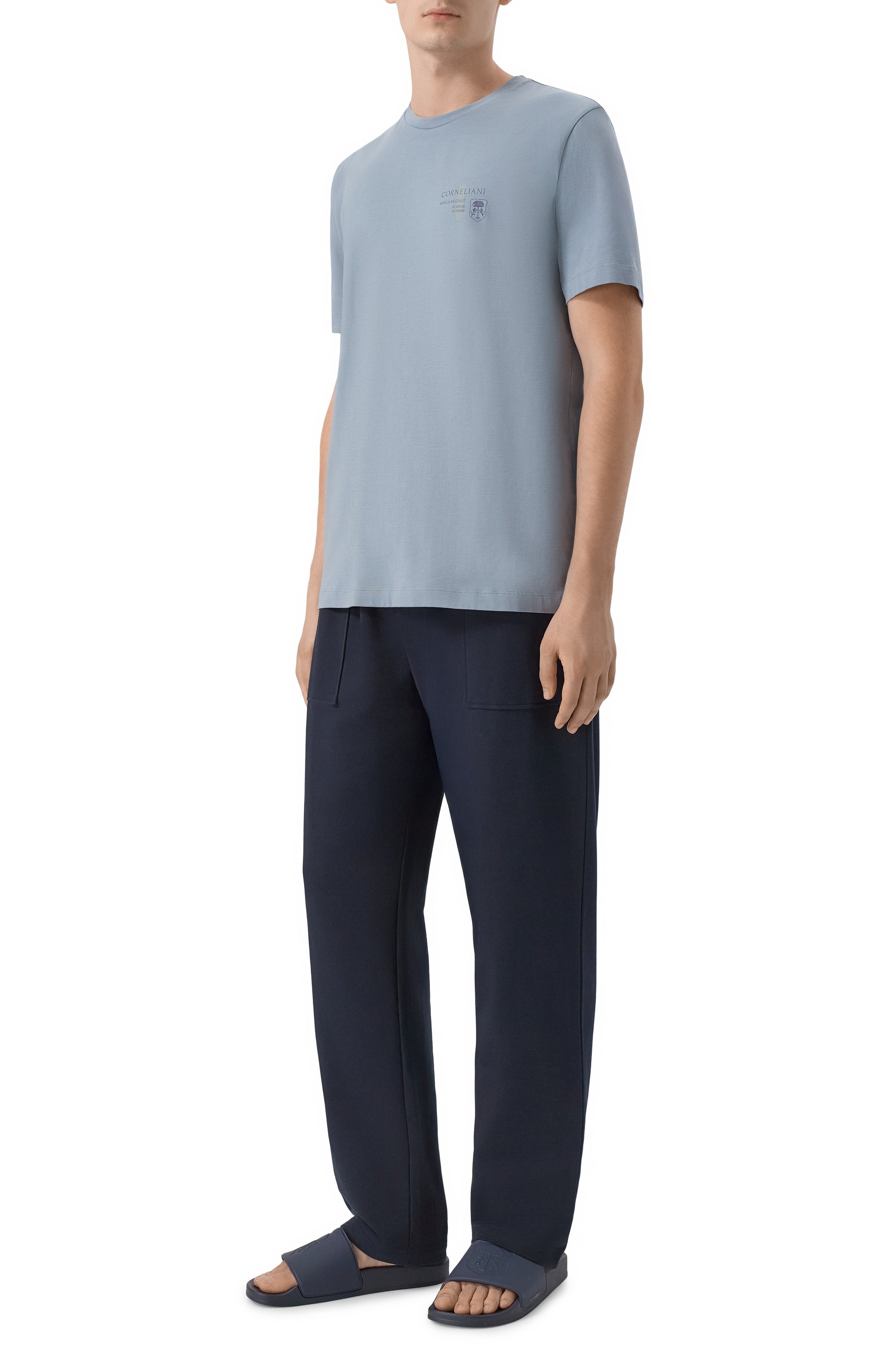 Шлепанцы CORNELIANI темно-синего цвета по цене 18500 руб., арт. 27TM88/2720961, фото 2 Шлепанцы CORNELIANI, арт. 27TM88/2720961, фото 2