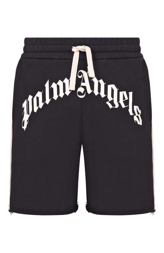 Хлопковые шорты Palm Angels PMCI02DS26FLE001 Чёрный PMCI02DS26FLE001