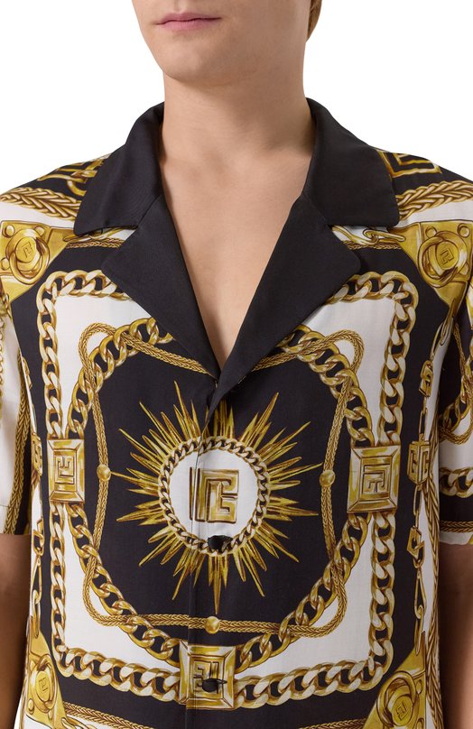 Рубашка из вискозы Balmain FH1HN150/VI41 Разноцветный  FH1HN150/VI41 Фото 5