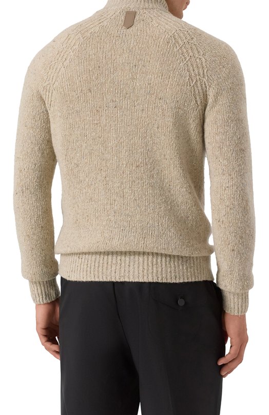Кардиган из шерсти и вискозы Canali C1114/MK02364 Бежевый  C1114/MK02364 Фото 4
