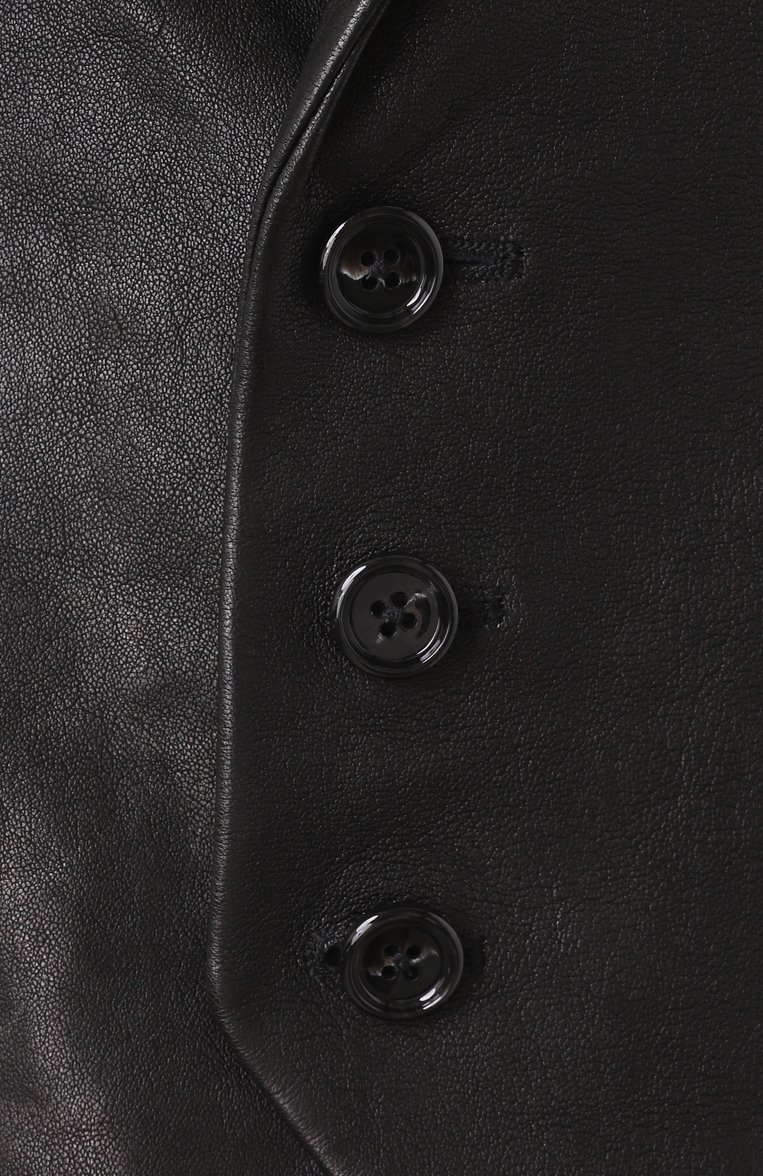Женский кожаный жилет ANN DEMEULEMEESTER черного цвета, арт. B0012418/LT151 | Фото 6 (Материал внешний: Натуральная кожа; Нос: Не проставлено; Женское Кросс-КТ: Жилет-одежда; Стили: Гранж)