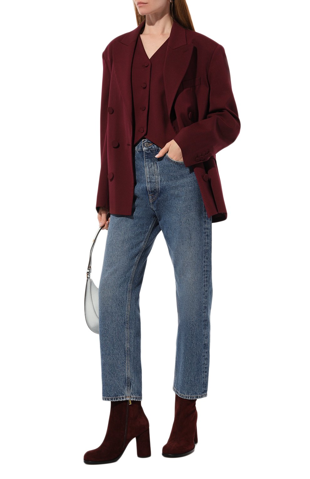 Замшевые ботильоны chloe MATTIA CAPEZZANI бордового цвета по цене 51900 руб., арт. W186/CAM0SCI0, фото 2 Замшевые ботильоны chloe MATTIA CAPEZZANI, арт. W186/CAM0SCI0, фото 2