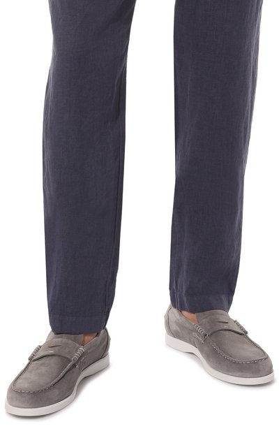 Замшевые пенни-лоферы DOUCAL'S серого цвета по цене 46150 руб., арт. DU3010SAILUY106I, фото 3 Замшевые пенни-лоферы DOUCAL'S, арт. DU3010SAILUY106I, фото 3