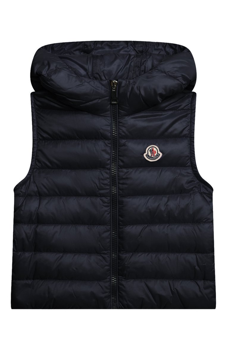 Детская комплект из ветровки и жилета MONCLER темно-синего цвета, арт. H1-954-1A000-23-539HW/4-6A | Фото 5 (Рукава: Длинные; Материал внешний: Синтетический материал; Материал сплава: Проставлено; Материал подклада: Синтетический материал; Драгоценные камни: Проставлено; Ростовка одежда: 4 года | 104 см, 5 лет | 110 см, 6 лет | 116 см)