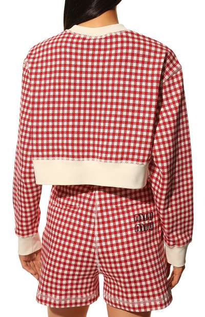 Хлопковый свитшот MIU MIU, арт. MJL820-10OP-F0976, фото 4